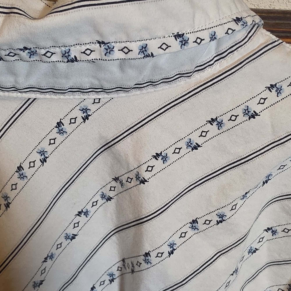 Bullhead Western Style Men's White Blue Striped Button-Up Shirt XXL - Picture 10 of 10